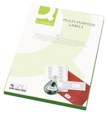 Q-Connect Multi-Purpose Label 38.1X21.2mm 65 Per A4 SheetWhite (Pack Of 100)