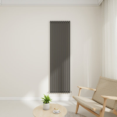  - Warmora 1800X590mm Anthracite Horizontal Single Oval Column Designer Central Heating Rad