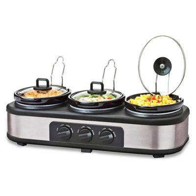 Schallen Stainless Steel Triple Slow Cooker (1 Litre X 3)