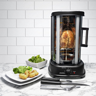 Schallen Electric 1500W 360 Degree Rotating 21L Rotisserie Grill For Kebabs, Skewers And Roasts