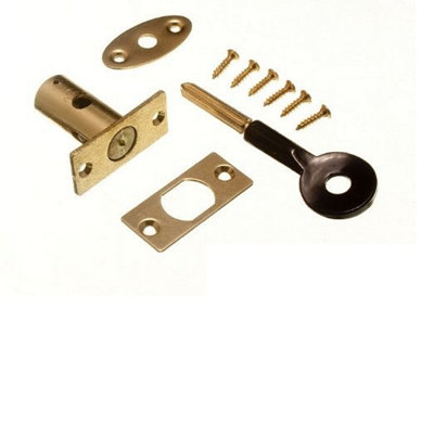 Window Security Rack Bolt And Star Key 32mm Eb Brass Plated With Screws from B&Q