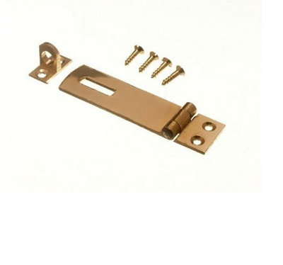 Security Hasp And Staple For Pad Locks Brass 63mm With Screws (Pack Of 2) from B&Q