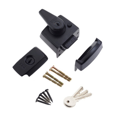 Era British Standard Security Night Latch 40mm BacksetBlack from B&Q