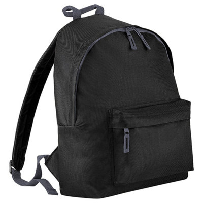 B&Q Beechfield Childrens Junior Fashion Backpack Bags / Rucksack / School (One Size) Black