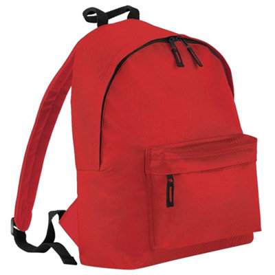 B&Q Beechfield Childrens Junior Fashion Backpack Bags / Rucksack / School Bright (One Size) Red