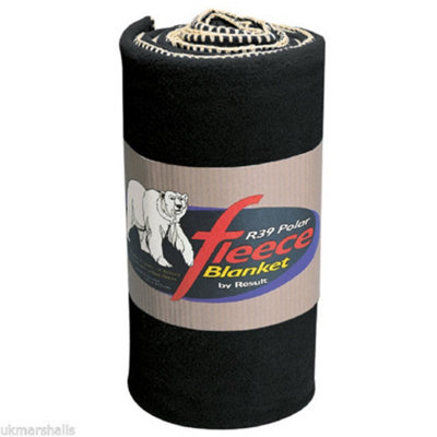  - Result Plain Warm Outdoor Fleece Blanket (330Gsm) Black (One Size)