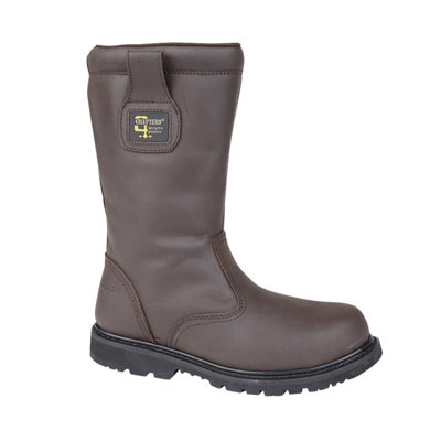 Grafters Mens Safety Toe Cap Rigger Boots Brown Crazy Horse (14 Uk) from B&Q