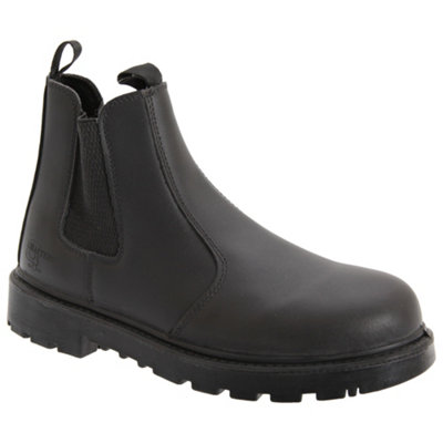 Grafters Mens Grinder Safety Twin Gusset Leather Dealer Boots Black (9 Uk) from B&Q