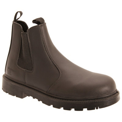 Grafters Mens Grinder Safety Twin Gusset Leather Dealer Boots Brown (9 Uk) from B&Q