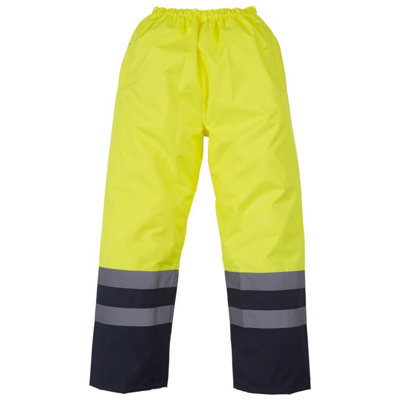 B&Q Yoko Mens Hi Vis Waterproof Overtrousers Orange
