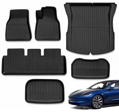 Xtremeauto All Weather Floor Mats & Boot Liner Set For Tesla Model 3 Highland 2023-2026Full Interior Protection Waterproof Tpe from B&Q