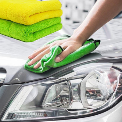 Vivo Microfibre Car Cleaning Towel Cloths Lint Free Dual Layer Thick Polishing Drying from B&Q