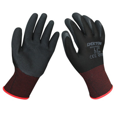 Dekton 12 Pack  Mechanics Latex Foam Coated GlovesSize 9/lCat11En388 from B&Q