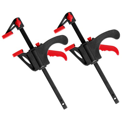 Dekton 2Pc 4" Quick Grip Speed Ratchet Vice Bar Clamps Rapid Clamp Set from B&Q