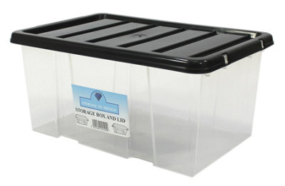 Vivo 8 Litre 8L Storage Box With Black Lid X5 from B&Q