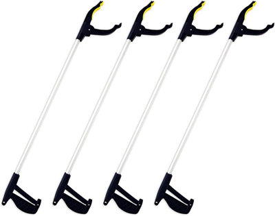 Vivo 4 X Long Reach Grabber Reacher Litter Picker Helping Hand Held Pick Up Tool 76Cm