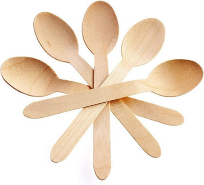 Vivo 300Pcs Biodegradable Wooden Spoons from B&Q