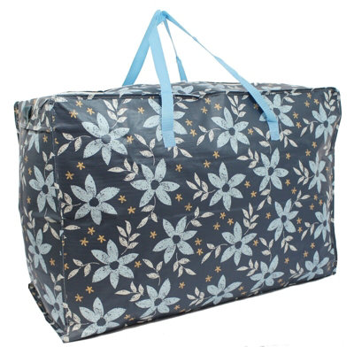 Vivo Extra Large Jumbo Reusable Strong Laundry Shopping Bags With ZipBlue Flower from B&Q