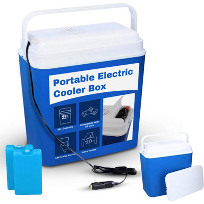 Vivo 22L Large Electric Cooler Box Cold 12V In-Car Socket Camping Picnic Portable from B&Q