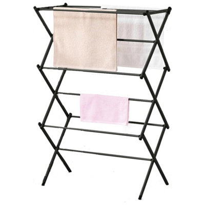 Vivo 3 Tier Extendable Compact Clothes Airer With 7.5M Washing Line Drying Space Towel RackBlack from B&Q