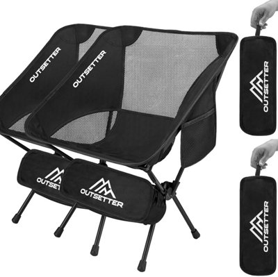 Vivo Folding Chair Compact Portable Ultralight Fishing Camping Chair With Carry Bag2 Chairs from B&Q