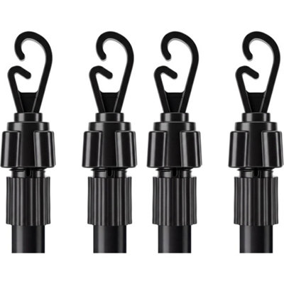 Vivo 2.4M Telescopic Washing Drying Line Prop Pole Metal Clotheslines Laundry SupportBlack4 Pack (4 Poles) from B&Q