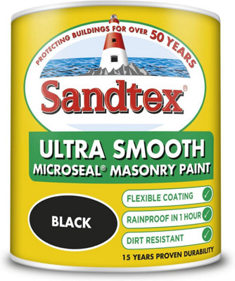 B&Q -   Microseal Ultra Smooth Masonry 1L Black
