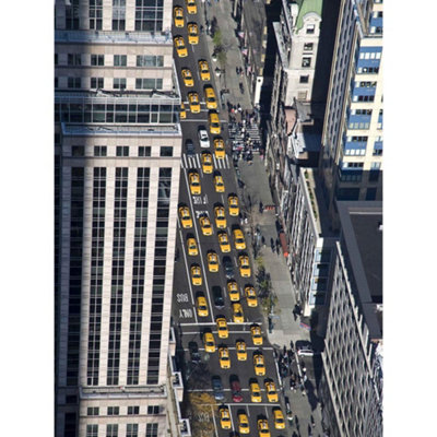 Artery8 Unframed Wall Art Dt Buildings New York Taxis Yellow12X16 Inch from B&Q