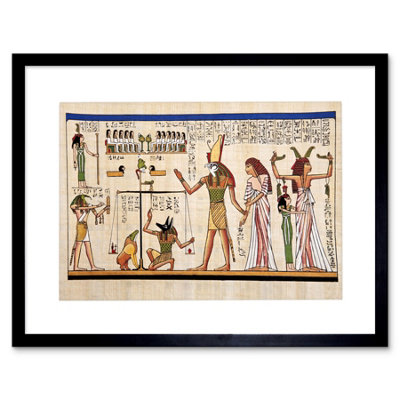Artery8 Ancient Egyptian Hieroglyph Horus Thoth Anubis 12X16" Framed Wall Art Print