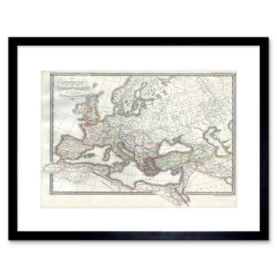 Artery8 Map 1850 Roman Empire East West Ancient Rome 12X16" Framed Wall Art Print from B&Q