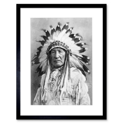 Artery8 Photo Native American Indian Mountain Chief 12X16" Framed Wall Art Print from B&Q