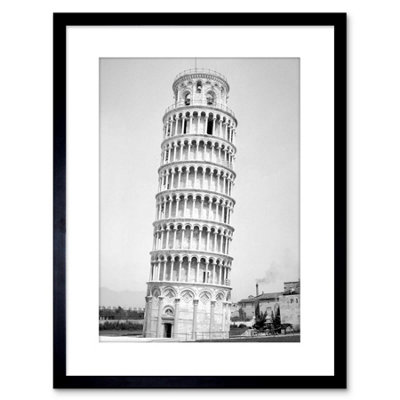 Artery8 Wall Art Print Photo Architectural Leaning Tower Pisa Italy Artwork Framed 9X7 Inch from B&Q