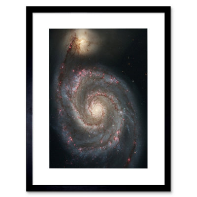 Artery8 Nasa Space Photo Hubble Whirlpool Galaxy M51 12X16" Framed Wall Art Print from B&Q