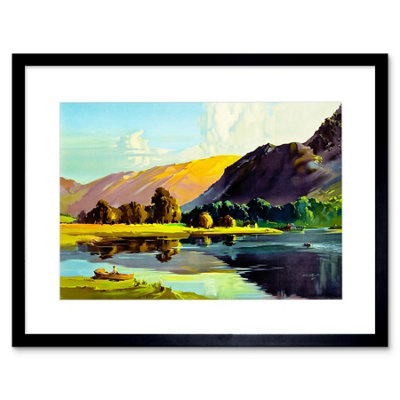 Artery8 Painting Lake District Cumbria England Scenic 12X16" Framed Wall Art Print from B&Q