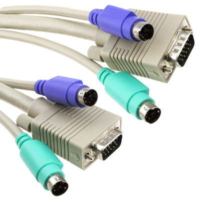 Kenable Kvm Switch Cable Male To Male Svga And Ps 2 Cable Lead 3M from B&Q