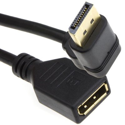 Kenable Right Angle Displayport V1.2 Plug To Socket Monitor Extension Cable 4K 0.5M 50Cm from B&Q