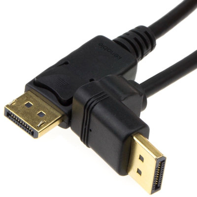 Kenable Right Angle Displayport V1.2 Plug To Straight Plug Monitor Cable 4K 0.5M 50Cm from B&Q