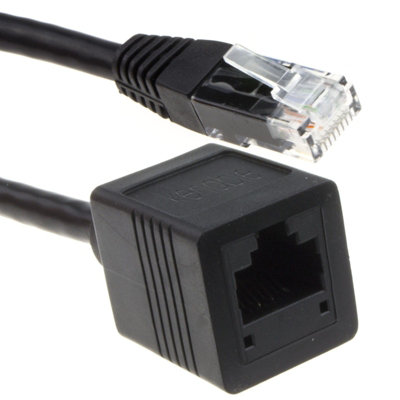 B&Q -  Network Cat6 Utp Ethernet Rj45 Extension Male Female Cable Black 3M