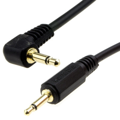 B&Q -  Right Angle Mono 3.5mm Jack Plug To 3.5mm Jack Plug Cable Lead Gold 0.5M