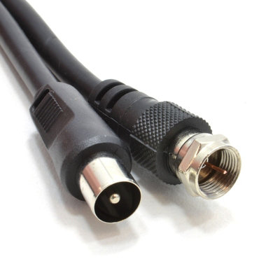 B&Q -  Coaxial Satellite To Tv Aerial Cable F Type Plug To Rf Fly Lead Rg59 20M Black