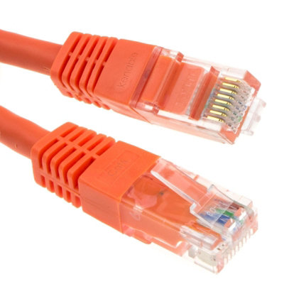 B&Q -  Ethernet Network Cable Cat6 Gigabit Rj45 Copper Internet Patch Lead 10M Orange