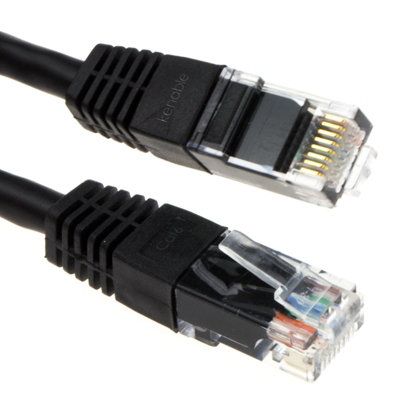 B&Q -  Ethernet Network Cable Cat6 Gigabit Rj45 Copper Internet Patch Lead Black 0.25M