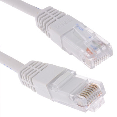 B&Q -  White Network Ethernet Rj45 Cat-5E Utp Patch Lan Copper Cable Lead 2M