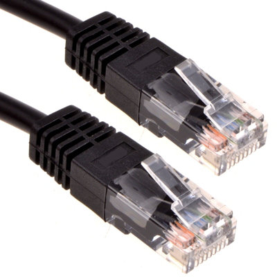 B&Q -  Black Network Ethernet Rj45 Cat-5E Utp Patch Lan Copper Cable Lead 1.5M