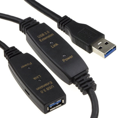 B&Q -  Usb 3.0 Superspeed Active Repeater Extension Cable A Plug To A Socket Lead 10M