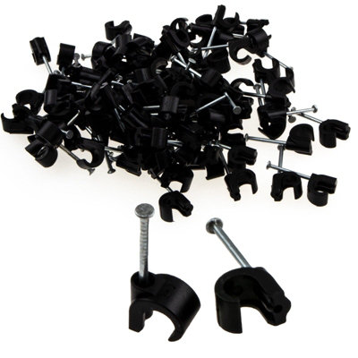 Kenable Cable Clip Hook Style 5mm To 7mm Round For Fastenings Cables Black (100 Pack) from B&Q