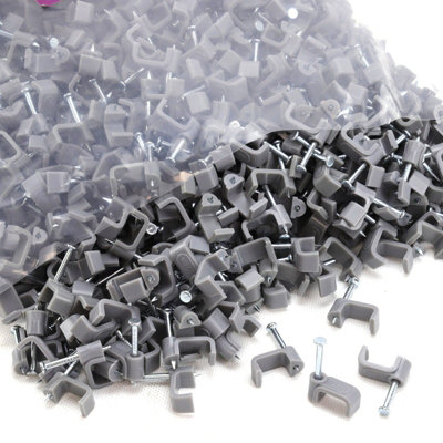 Kenable Flat Grey 10mm Cable Clips For 2.5mm2 Twin & Earth Cables Contractor (1000 Pack) from B&Q