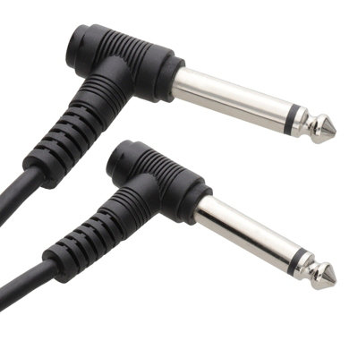 Kenable 6.35mm 90 Degree Right Angle Jack Audio Mono Guitar Cable 3M from B&Q