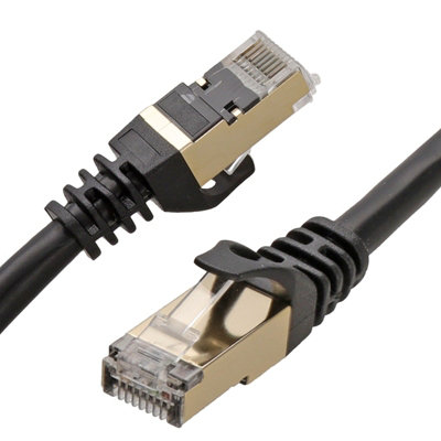 B&Q -  Cat7 600Mhz 10 Gigabit F Ftp Shielded Rj45 Network Ethernet Cable 10M Black