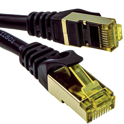B&Q -  Cat7 600Mhz 10 Gigabit F Ftp Shielded Rj45 Network Ethernet Cable 20M Black